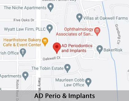 Map image for Crowns vs. Implants in San Antonio, TX